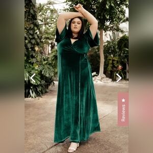 NWT Baltic Born Velvet Wrap Maxi Dress Megan Emerald 3XL (XXXL) Bridesmaid Dress